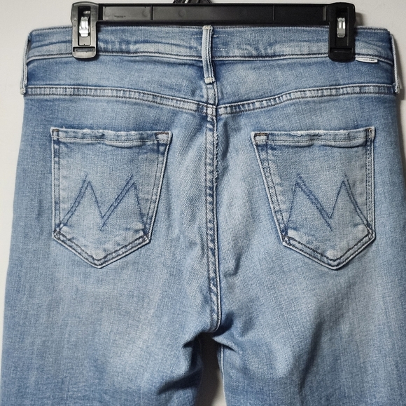 MOTHER The Midrise Dazzler Ankle Fray Denim Stetch Jeans  29 - Picture 4 of 7